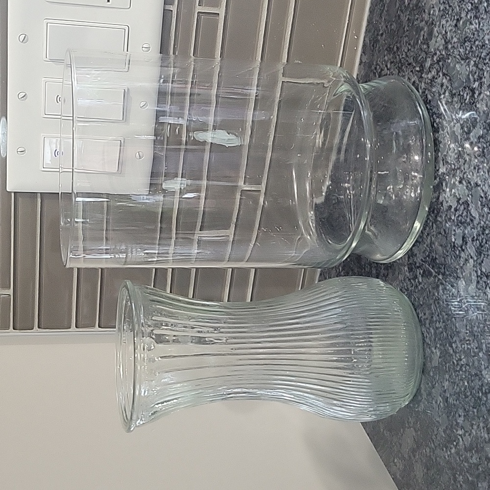 2 tabletop Glass Vases